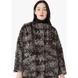 Kate Spade Black and Gray Teddy Jacket size XL NWT GORGEOUS